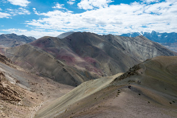 Ladakh, India - Aug 23 2019 - Mebtak La Pass 3840m view from Between Hemis Shukpachan and Tingmosgang (Temisgam) in Sham Valley, Ladakh, Jammu and Kashmir, India.
