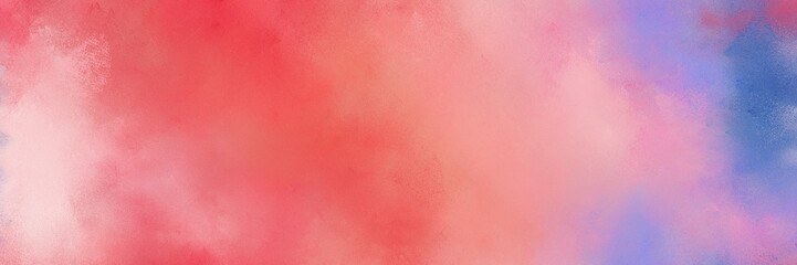 abstract diffuse painted banner background with light coral, steel blue and pastel violet color. can be used as texture, background element or wallpaper