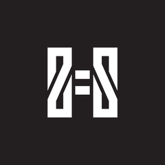 letter hs simple geometric line logo vector