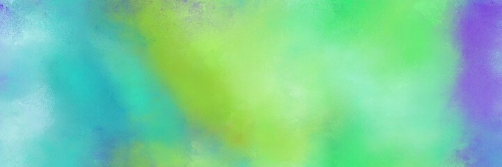 diffuse painted banner texture background with medium aqua marine, yellow green and slate blue color. can be used as texture, background element or wallpaper