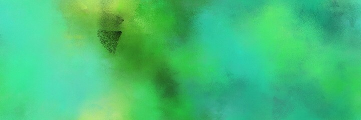 medium sea green, forest green and light green color painted banner background. diffuse painting can be used as texture, background element or wallpaper