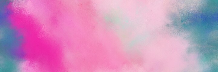pastel magenta, steel blue and mulberry  color painted banner background. broadly painted backdrop can be used as texture, background element or wallpaper