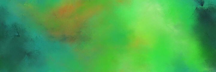 medium sea green, dark slate gray and yellow green color painted banner background. diffuse painting can be used as texture, background element or wallpaper