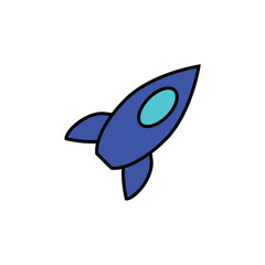 rocket icon line design