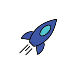 Fototapeta premium rocket icon line design