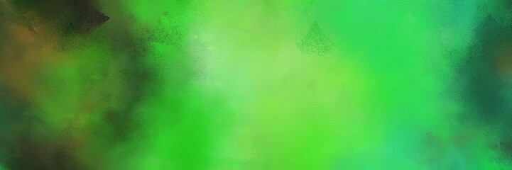 Fototapeta premium moderate green, dark slate gray and lime green color painted banner background. broadly painted backdrop can be used as wallpaper, poster or canvas art