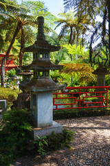 oriental Japan garden in japanese, Buddhist and Shinto style, Funchal, Madeira, Portugal