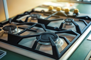 Gas cooker stove new shopping cleaning beautiful looking kitchen