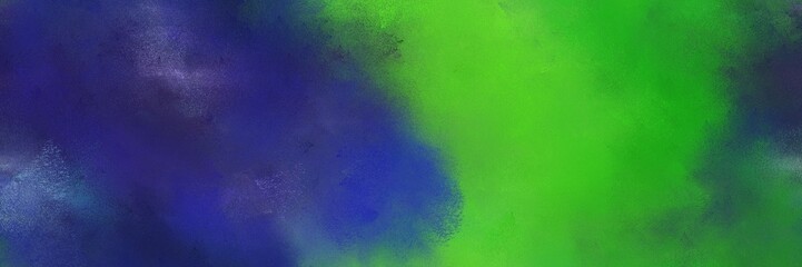 abstract diffuse painted banner background with dark slate gray, midnight blue and lime green color. can be used as wallpaper, poster or canvas art