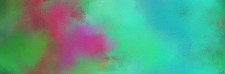 banner abstract diffuse texture background with cadet blue, light sea green and antique fuchsia color. can be used as wallpaper, poster or canvas art
