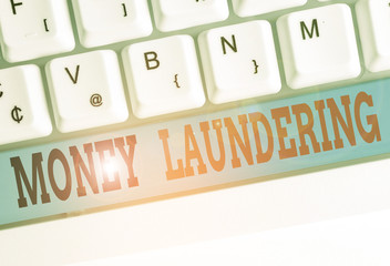 Text sign showing Money Laundering. Business photo text concealment of the origins of illegally...