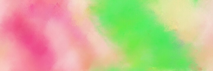 abstract tan, pastel green and baby pink colored diffuse painted banner background. can be used as wallpaper, poster or canvas art