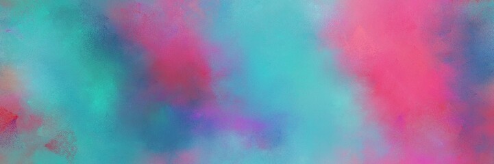 abstract diffuse painted banner background with cadet blue, pale violet red and antique fuchsia color. can be used as wallpaper, poster or canvas art