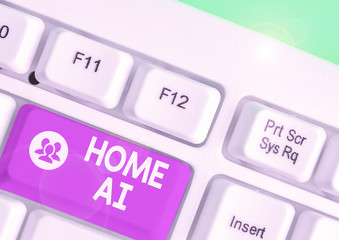 Word writing text Home Ai. Business photo showcasing home solution that enables automating the bulk...