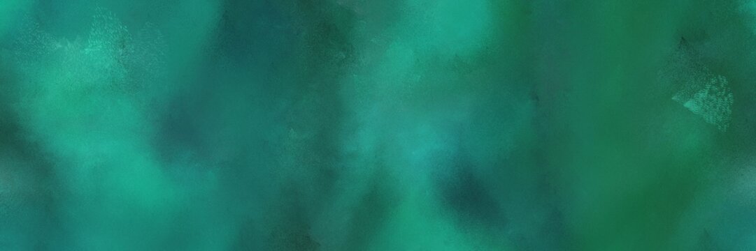 abstract teal green, dark cyan and light sea green colored diffuse painted banner background. can be used as texture, background element or wallpaper