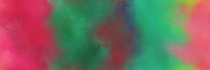 Naklejka premium broadly painted banner texture background with sea green, moderate pink and medium sea green color. can be used as texture, background element or wallpaper