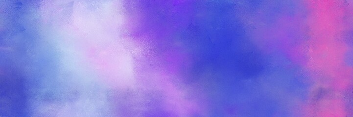 broadly painted banner texture background with medium purple, slate blue and lavender blue color. can be used as texture, background element or wallpaper