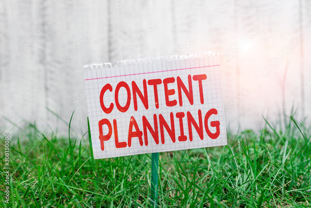 Poster conceptual hand writing showing content planning. concept meaning establish a fluid workflow around 