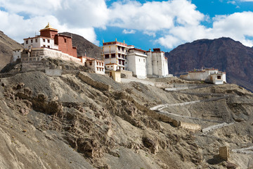 Fototapeta premium Ladakh, India - Aug 23 2019 - Tingmosgang Monastery (Tingmosgang Gompa) in Sham Valley, Ladakh, Jammu and Kashmir, India.