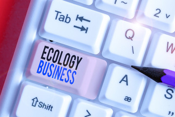 Conceptual hand writing showing Ecology Business. Concept meaning global ecology and environment protection business