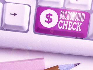 Conceptual hand writing showing Background Check. Concept meaning investigation into a...