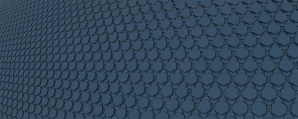 3d blue hexagon wall pattern background