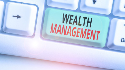 Writing note showing Wealth Management. Business concept for perforanalysisce tracking of the funds...