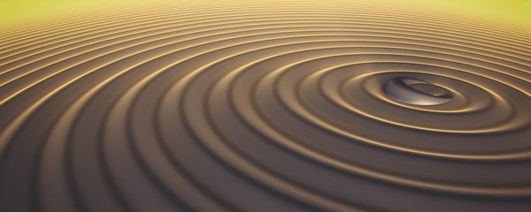 Fototapeta na wymiar Ring buried in sand ripples
