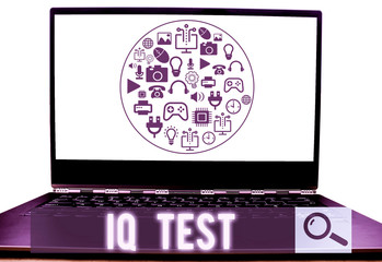 Conceptual hand writing showing Iq Test. Concept meaning attempt to measure your cognitive ability huanalysis intelligence