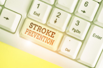 Handwriting text Stroke Prevention. Conceptual photo identified demonstratingal risk factors and...
