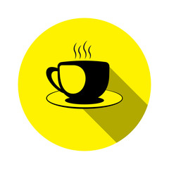 Coffee Cup flat icon. Design template vector