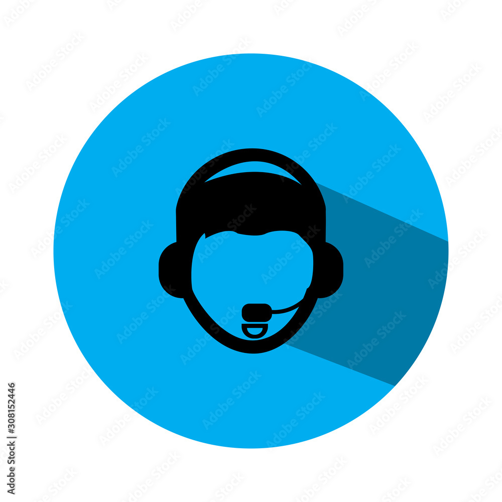 Poster operator flat icon. design template vector