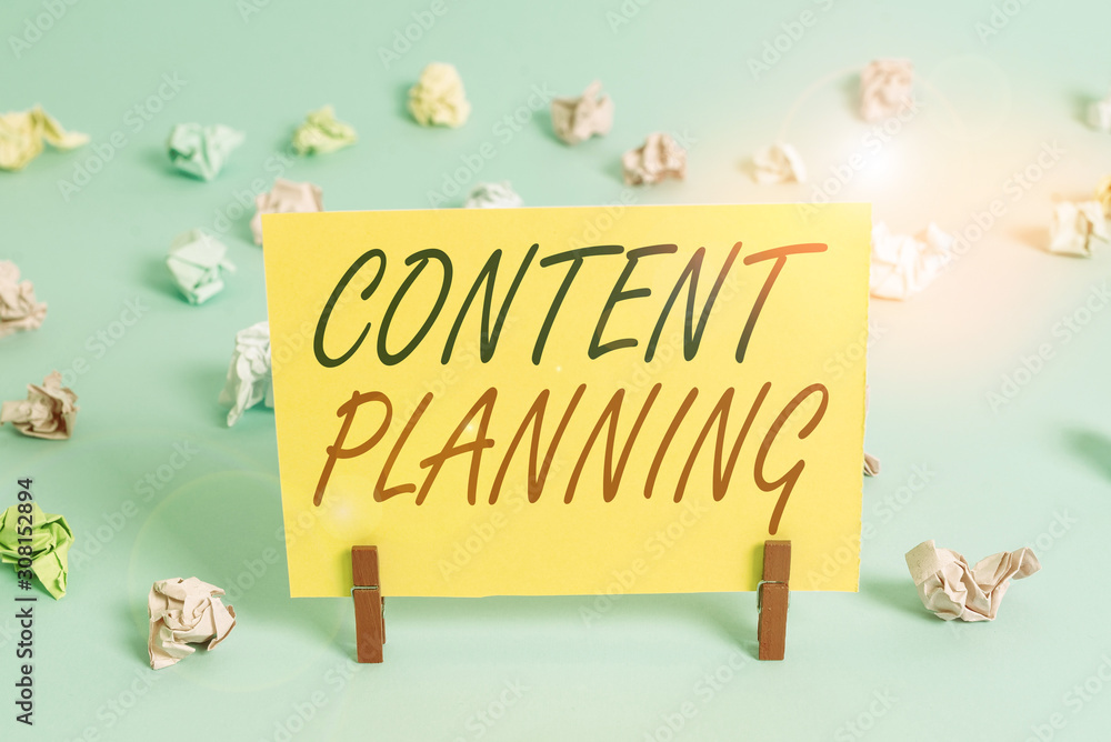 Poster text sign showing content planning. business photo text establish a fluid workflow around the creati