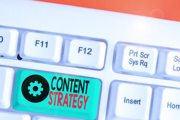 Word writing text Content Strategy. Business photo showcasing the planning development and...
