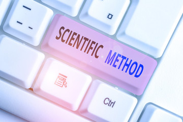 Writing note showing Scientific Method. Business concept for method of procedure that has characterized natural science