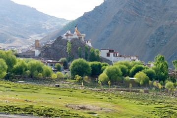 Ladakh, India - Aug 23 2019 - Beautiful scenic view from Between Hemis Shukpachan and Tingmosgang (Temisgam) in Sham Valley, Ladakh, Jammu and Kashmir, India.