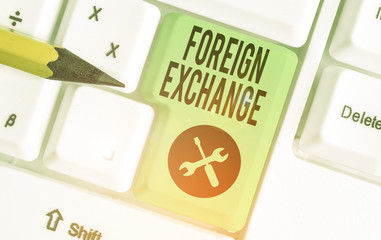 Conceptual hand writing showing Foreign Exchange. Concept meaning system for dealing in the currency of other countries