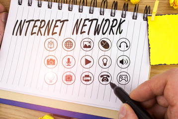 Handwriting text writing Internet Network. Conceptual photo connects computers together globally...
