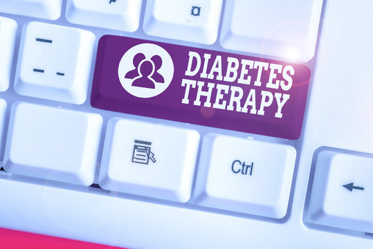Handwriting text writing Diabetes Therapy. Conceptual photo aim to achieve lower average blood glucose results
