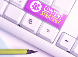 Word writing text Content Strategy. Business photo showcasing the planning development and...
