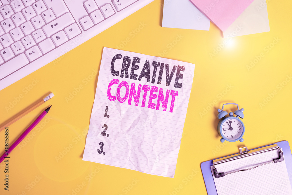 Poster text sign showing creative content. business photo text providing showing with the type of content t