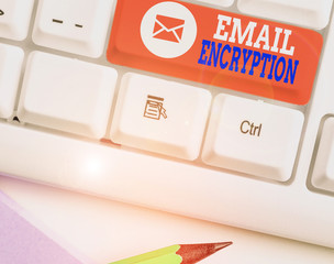 Word writing text Email Encryption. Business photo showcasing protect the content from being read...