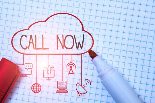 Word writing text Call Now. Business photo showcasing To immediately contact a demonstrating using telecom devices with accuracy
