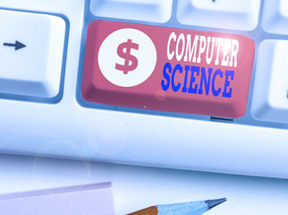 Handwriting text writing Computer Science. Conceptual photo study of both computer hardware and...