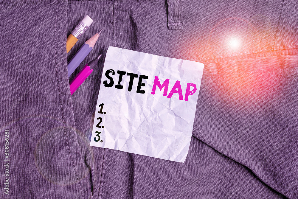 Poster word writing text site map. business photo showcasing designed to help both users and search engines