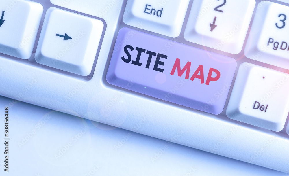 Poster word writing text site map. business photo showcasing designed to help both users and search engines