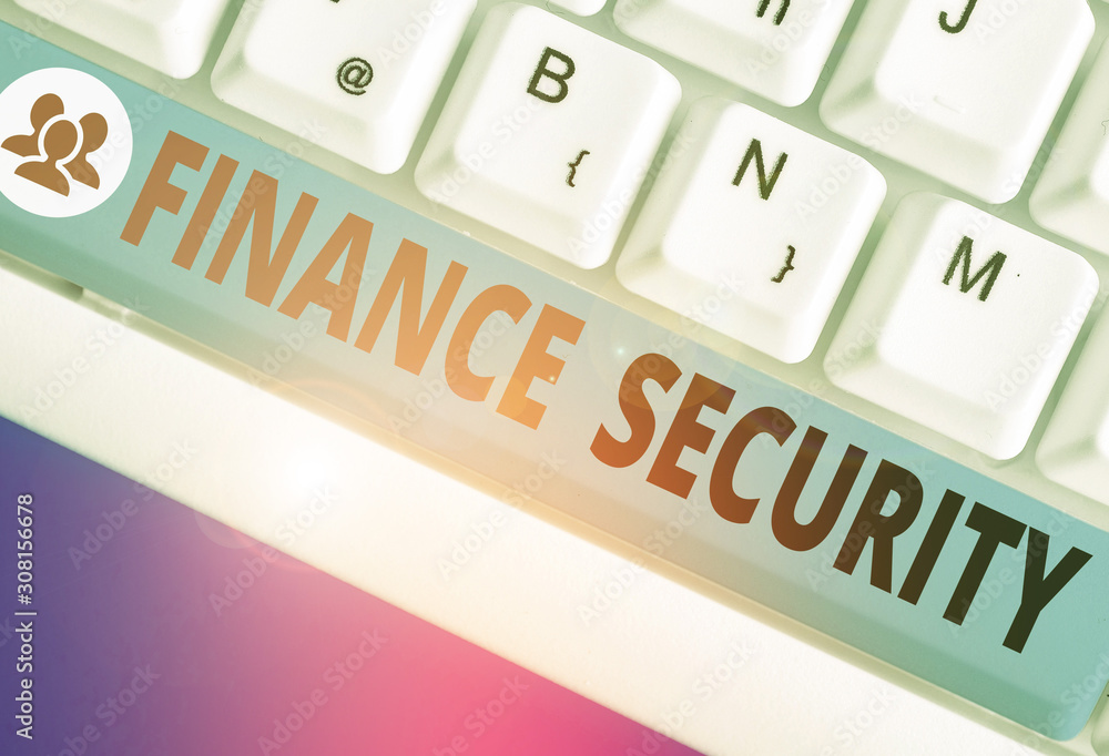 Poster text sign showing finance security. business photo text document that entitles the owner with some r