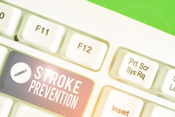 Conceptual hand writing showing Stroke Prevention. Concept meaning identified demonstratingal risk...