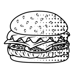 delicious burger fast food icon
