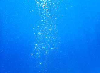 Air bubble in the blue ocean